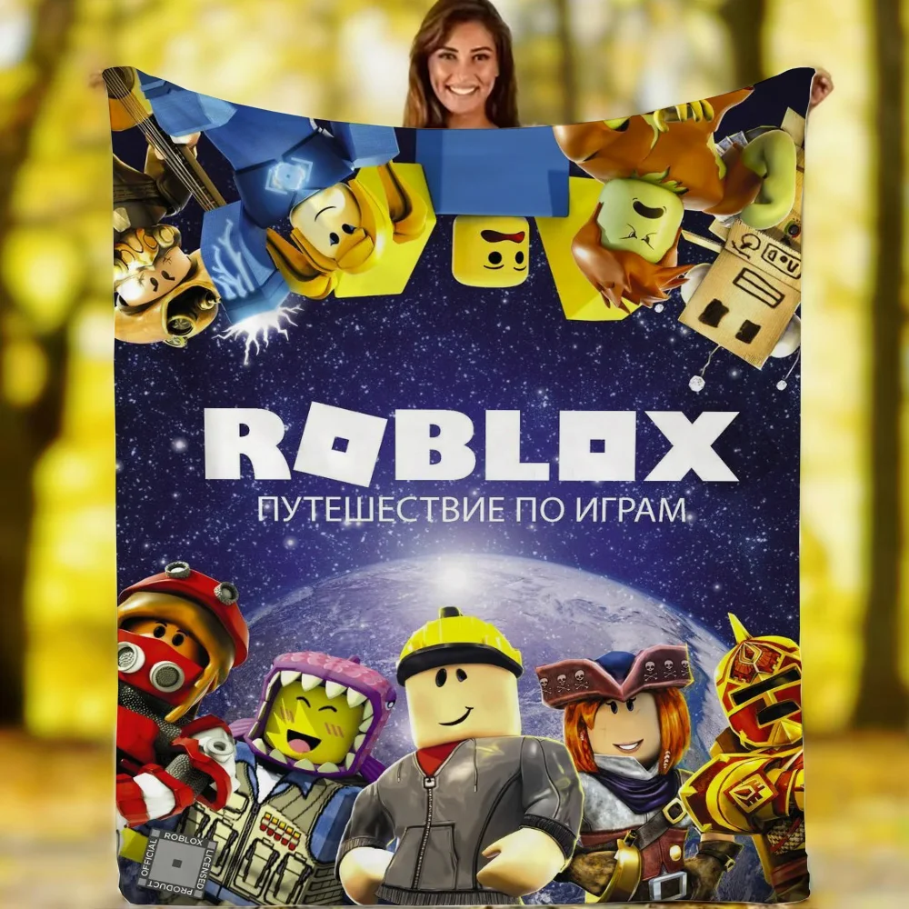 3D GAME R-ROBLOXES Luxury Throw Blanket for Sofa Decoration Plaid Blankets Characters Microfiber Bedding Fluffy Soft Blankets 3