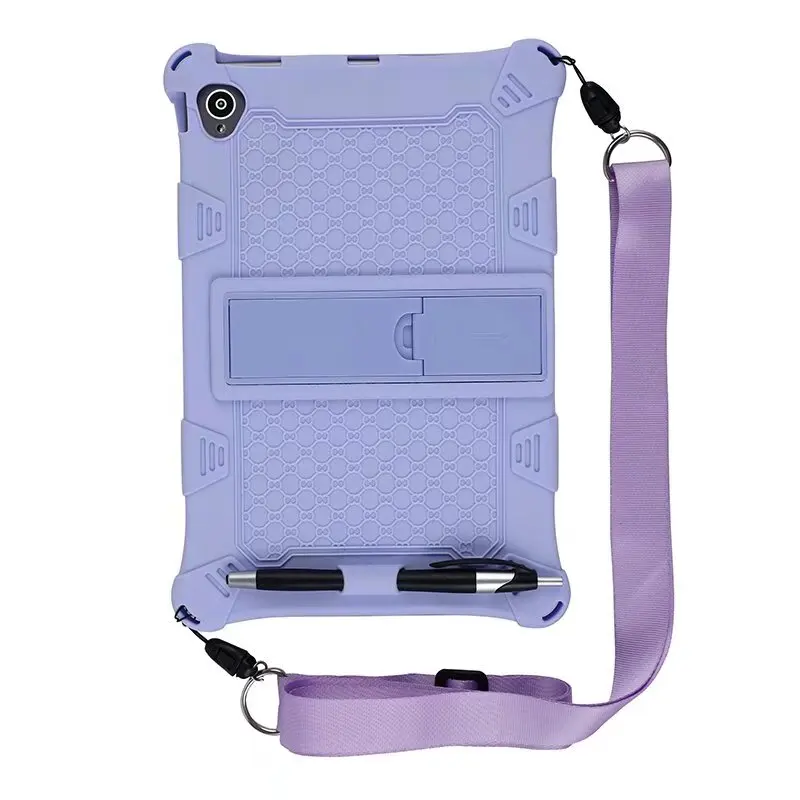 Children's Vintage Texture Tablet Cover with Shoulder Strap & Pen Holder
