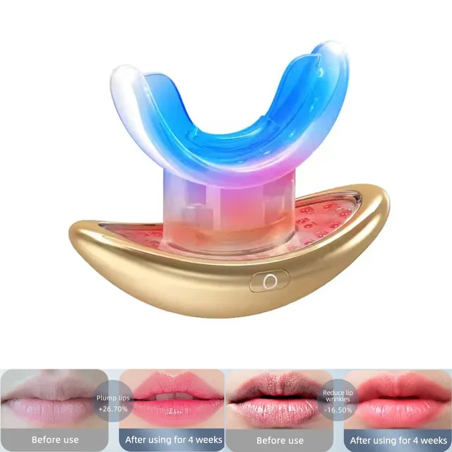 2025 New Arrival Mini Beauty Care Blue Red Infrared Light Therapy Teeth Whitening Anti Lip Wrinkles Electric Lip Plumper Device