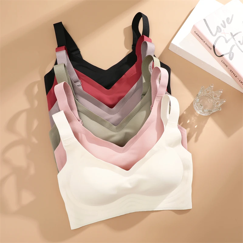 Seamless Underwear For Women Large Breasts Bras Sexy Padded Push-up Bralette Female Soft Support Sports Brassiere Intimates