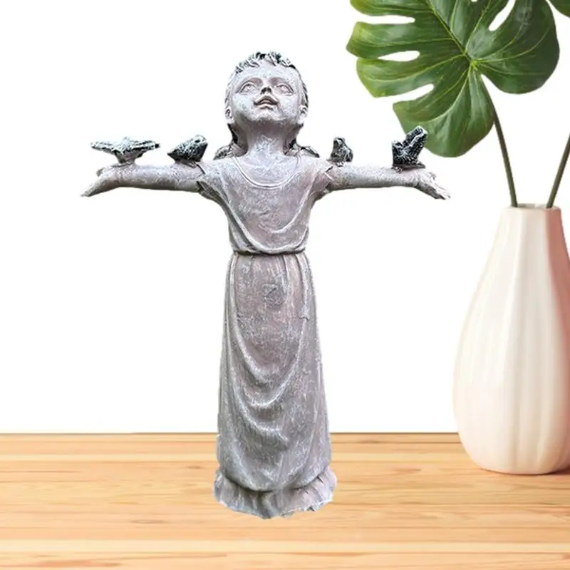 

Cute Angels Statues Spreads Wings Girl Figurine Decorative Resin Angel Ornaments Elegant Home Sculpture Outdoor Desktop Statue