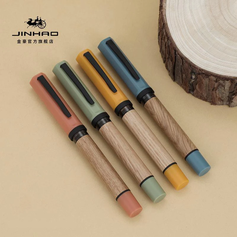 Jinhao 58 Fountain Pens High Quality Oak Wooden Grip Women Men Luxury Pen, Smooth Writing Instruments School Useful Acsesories - 2