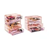 Cosmetic Organizer Set Acrylic Makeup Storage Bundle 7 Drawer Tower & 4 Drawer Jewlery Clear Pink Design Multipurpose 1