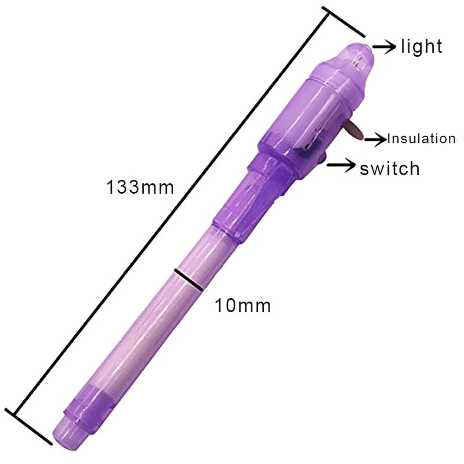 보이지 않는 LED UV 라이트 펜, 편안한 그립, 부드러운 쓰기 문구 도구, 학생 쓰기