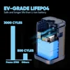 Portable Power Station, 662Wh LiFePo4 Battery Solar Generator, 2 AC Power Sockets, 110V, 1000W, DC 12V Car and USB Ports 5