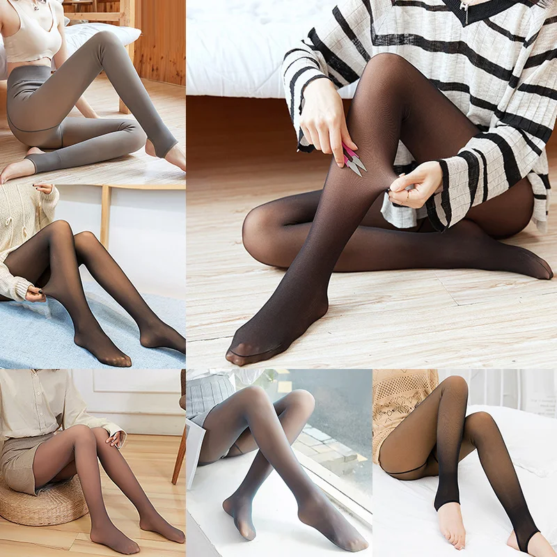 Leggings Women Leggings Fur Warm Leggings Velvet Legging Pantyhose Winter  Warm Pantyhose Socks Thick Stockings Winter Warm Pants