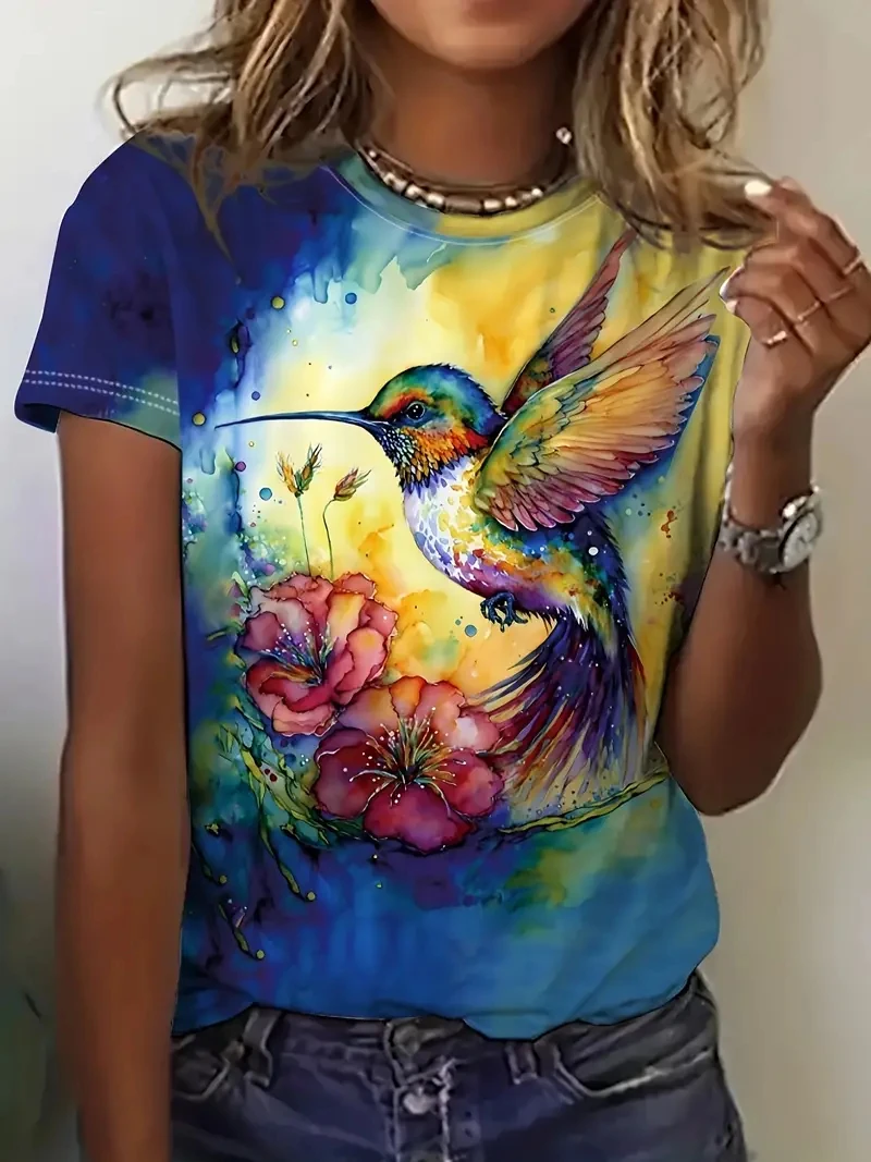 أزياء 3D فراشة طباعة الصيف عارضة س الرقبة قصيرة الأكمام kawaii الفتيات تي شيرت الملابس النسائية