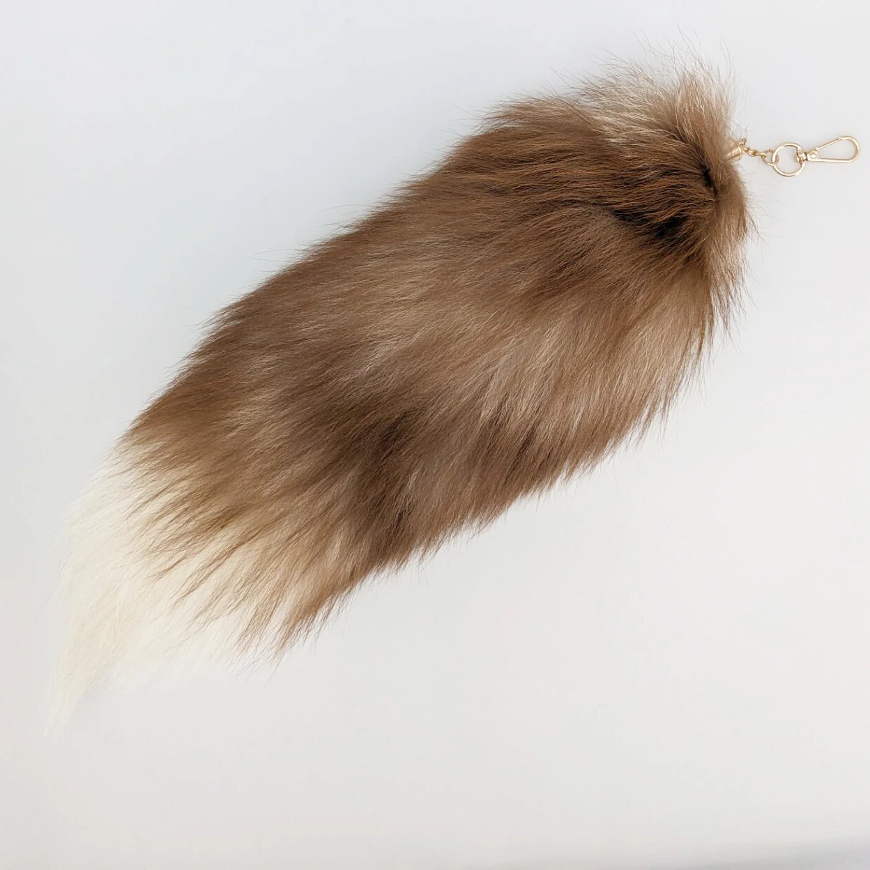 Luxurious Natural Fox Fur Tail Keychain - Chic Y2K Fashion Accessory, 40 cm