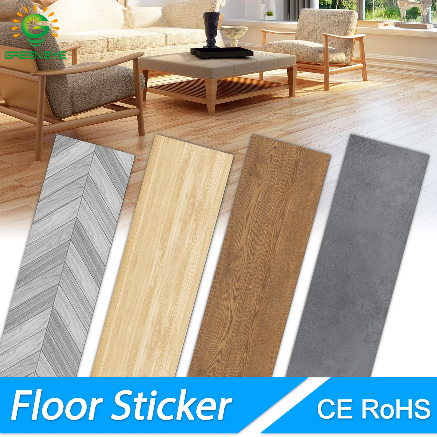 Vintage Grain Wood Grain Floor Stickers Modern Wall Sticker Waterproof