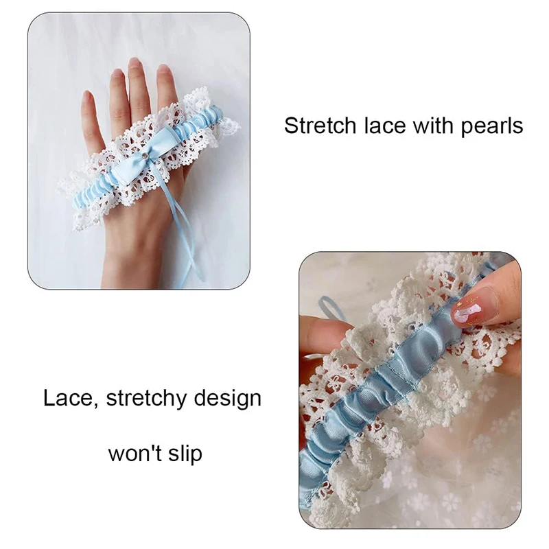 Bridal Garter Elastic Lace Thigh Ring Bow And Rhinestone