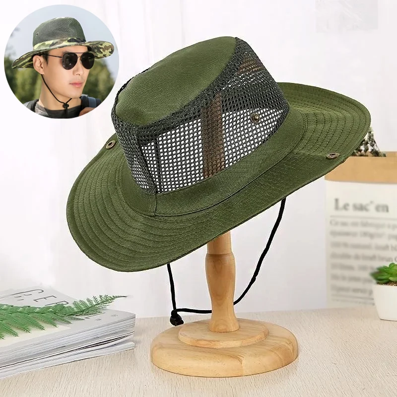 Multiple Styles Outdoor Beach Sun Shade Breathable Bucket Hat Male