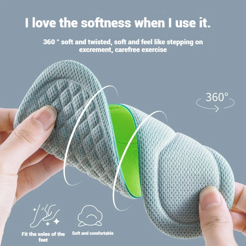 1/6pair Soft Memory Foam Shoe Insoles Outdoor Sport Deodorizing Insole Absorbs Sweat Antibacterial Shoe Insoles Camping Supplies 5