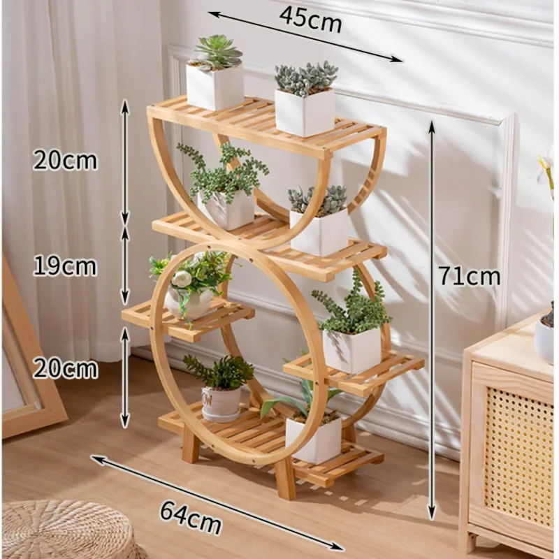 Simple Shelves For Plants Natural Bamboo Flower Holders Creative Multi-layer Flower Stands Drain Water Breathable Plant Holder