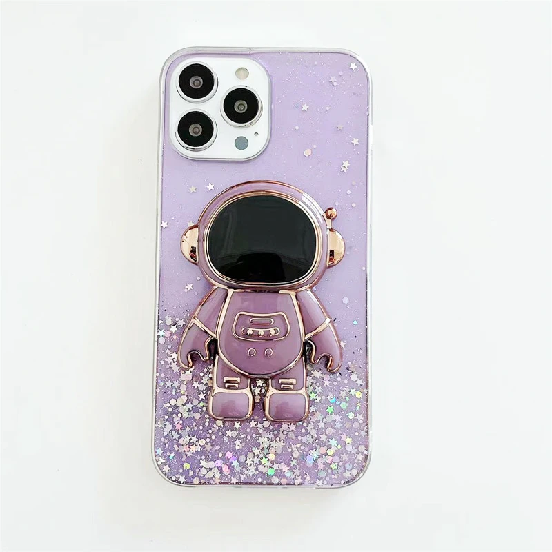 Paillettes étoiles astronaute pli support pour téléphone coque de téléphone sur pour Xiaomi redmi note 5 s2 7a 8a 6a k20 30 40 poco x3 m3 f3 souple_voghion.com