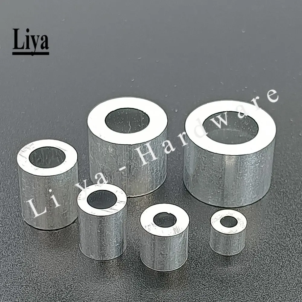 M3 M4 M5 M6 Aluminum Washers 10-20pcs/lot round hollow no thread standoff spacer thickness 2/3/4/5/6/8/10/12mm