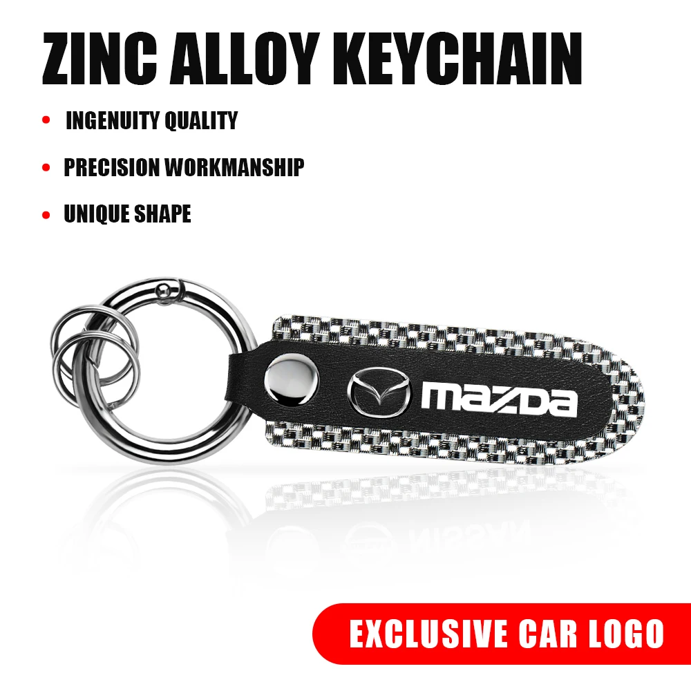 3D Metal and Leather Car Emblem Keychain Pendant Accessory