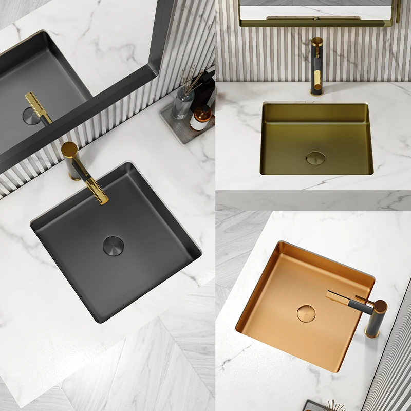 

Bronze black stainless steel small-sized under-the-counter washbasin embedded washbasin balcony washbasin single basin