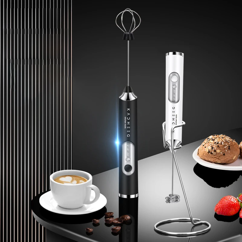Electric Milk Frother Beater Coffee Handheld USB Charging Quick Whipped