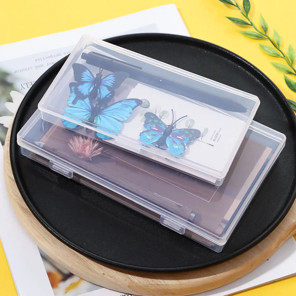 Ins Transparent Desktop Organizer Pencil Box Plastic Desk Storage Box School Office Supply Student Stationery