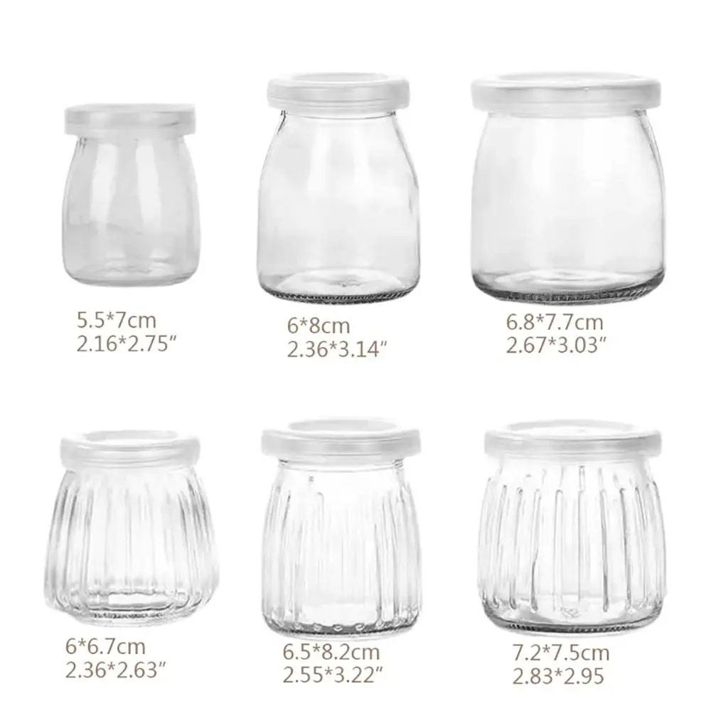 New Pudding Jars High Temperature Resistant Glass Bottle Yogurt Container Glass Wishing Bottle Different-sized Storage Cups