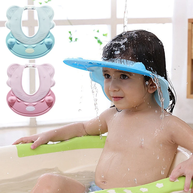 Baby Shampoo Cap Adjustable Hair Wash Hat with Shield Babi Showe