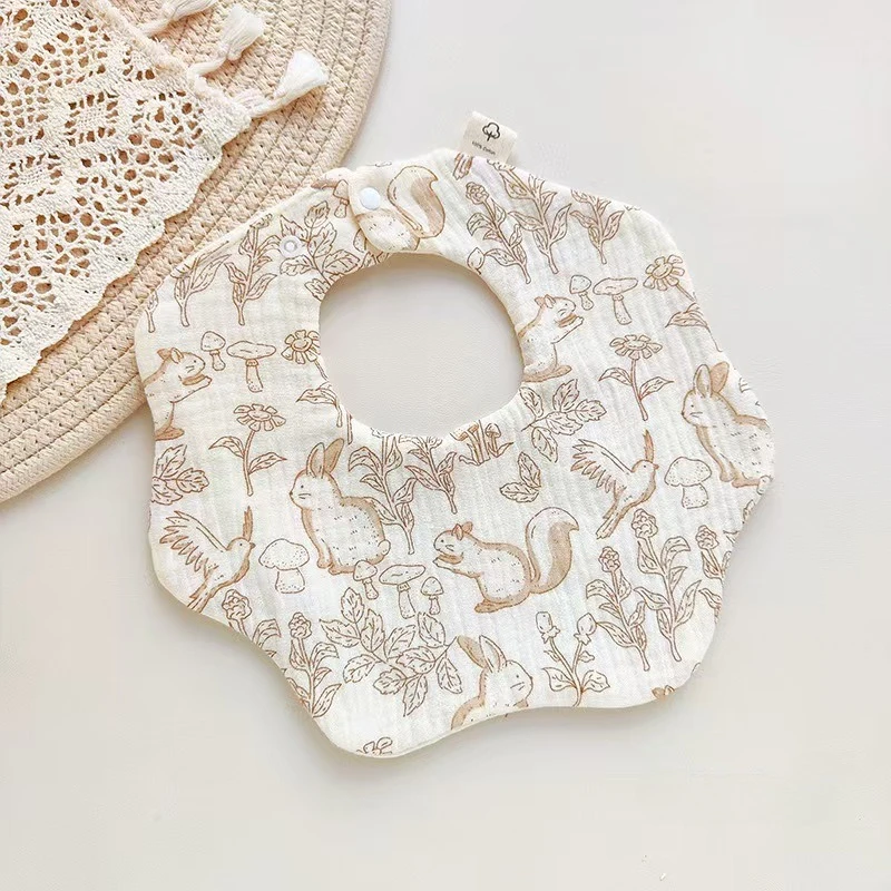 360 Degree Newborn Baby Bibs for Kids Boys Girls Cute Burp Cloths Cotton Muslin Soft Infants Breathable Feeding Bibs Accessories