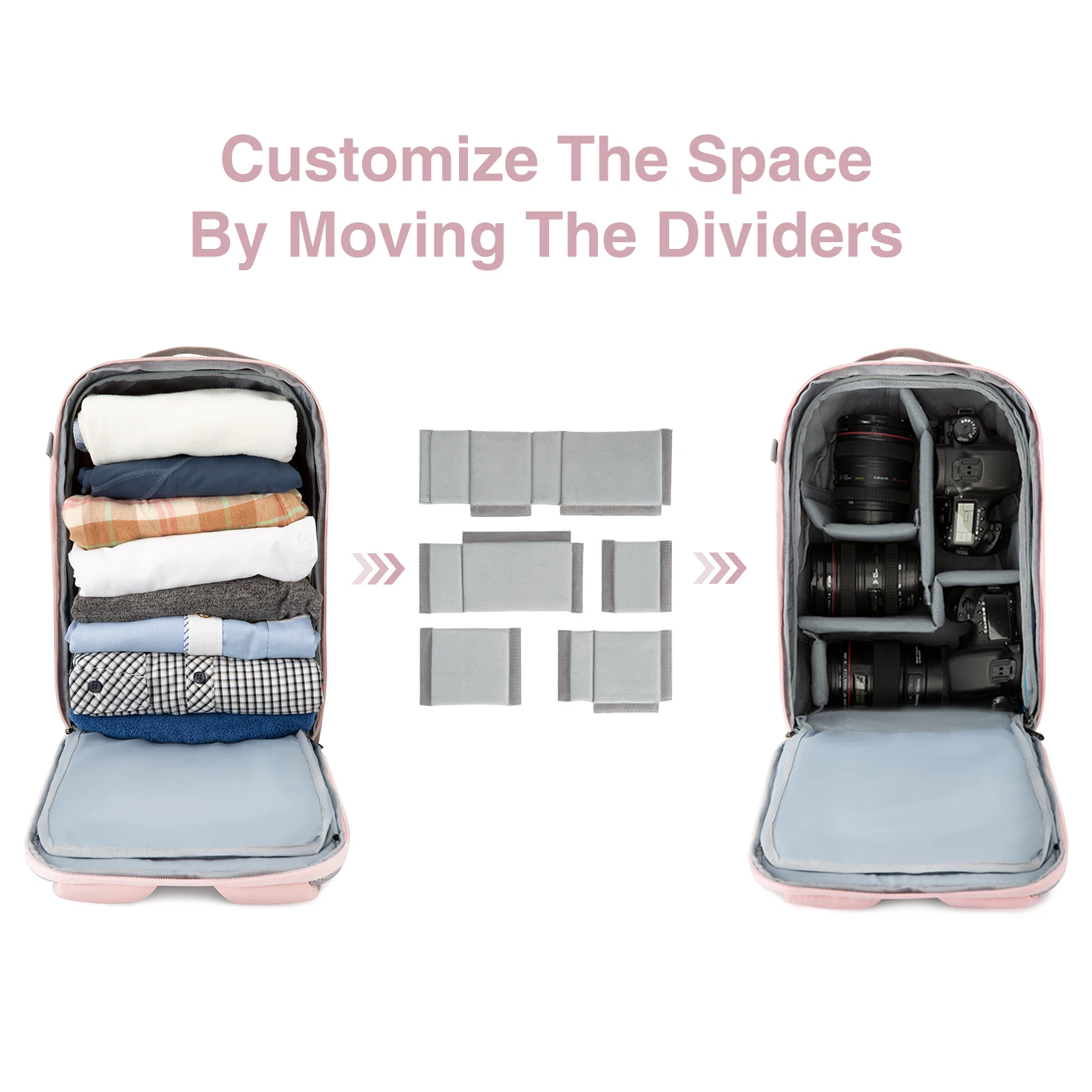 Women's Camera Backpack for Clothes Photographer Bag Laptop Backpacks With Rain Cover Tripod Catch Straps