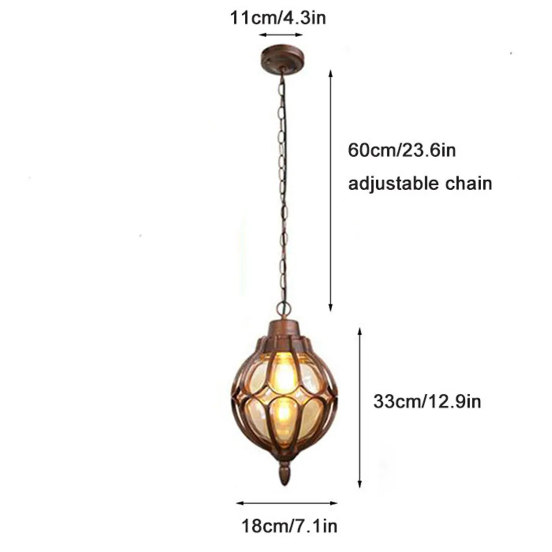 Vintage LED Pendant Lamps Antique Outdoor Balcony Courtyard Villa Pavilion Grape Waterproof Pendant Lights Walkway Hanging Lamp 2