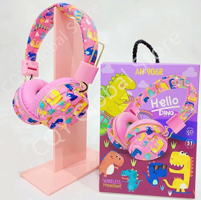 Auriculares inalámbricos con Bluetooth para niños y niñas, audífonos de  dinosaurio de dibujos animados, encantadores