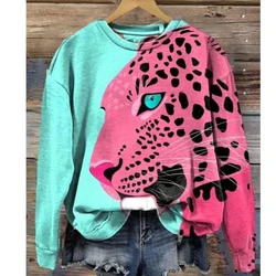 Animal Leopard Tiger Zebra Sweatshirts 3D Print Hoodies Women Streetwear O-neck Pullovers Y2k Hoodie Woman Clothing