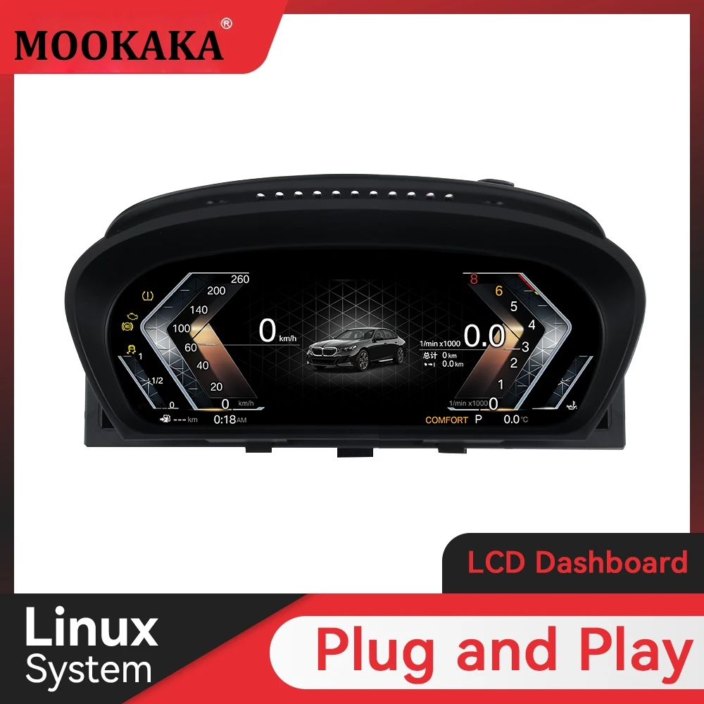 Pantalla LCD de 12.3 pulgadas con sistema operativo Linux para coche, panel de instrumentos digital, cabina virtual para BMW X5 F15 E70 X6 E71 F16 2007 - 2019, tablero LCD. 1