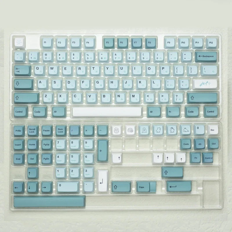 

Gmk Iceberg Keycap 125 Keys Xda Profile Pbt Dye-Sub Keycap Custom Blue White Keycap For Mechanical Keyboard Switch Mx Girl Gifts