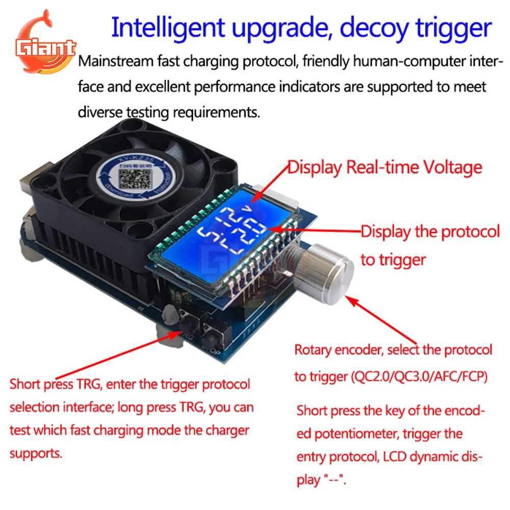 DC 4-25V Battery Tester Electronic Load Board USB Battery Capacity Tester Voltmeter Monitor Indicator Power Fast Charging Tester