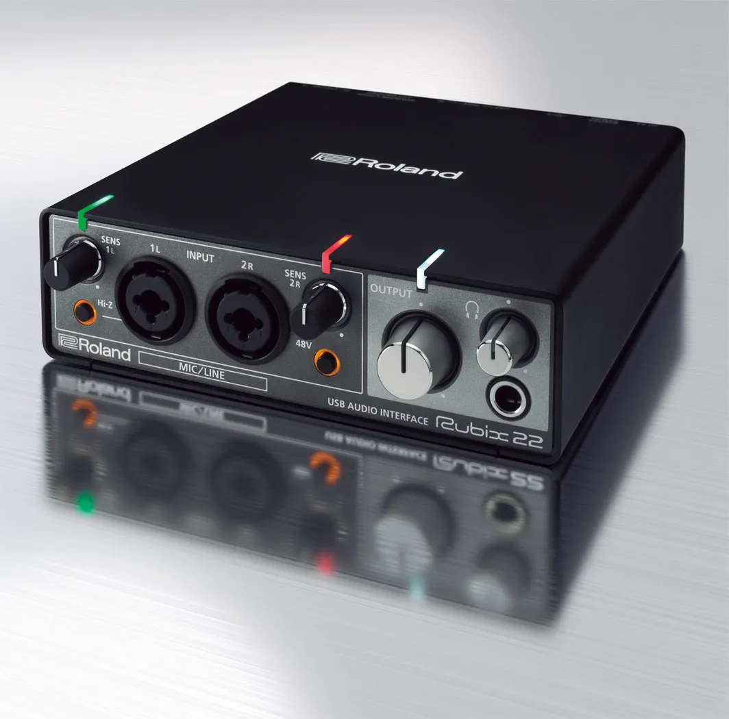 Roland Rubix22 professional 2-in/2-out USB audio interface MIDI In 