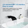 High Flow Waterfall Spout Fixtures Filler Bathroom Waterfall Spout for Bathroom Sink and Tub Shower Wall Mounted 4
