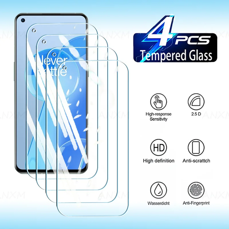 

4Pcs High Quality Tempered Glass For Oneplus Ace 2V Pro Screen Protector For OnePlus 10R 10T 9 9R 9RT 8T 7 7T 6 6T Glass Film