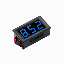 Enhanced Digital Voltmeter Voltage Panel Meter with Multi - Color LED Display - 5V - 120V Two Wire (Blue)