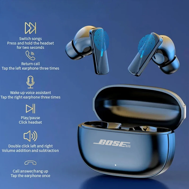 Bluetooth Earphones TWS Touch Control HiFi Wireless Headphone Mic Noise Reduction Earbuds Waterproof Game Motion BOSE&OG Air 7 wireless earbuds