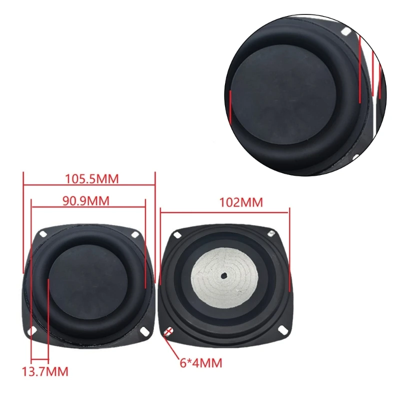 

Universal Woofer Radiator Bass Passive Speaker 2/3/4inch Low Frequency Loudspeaker Diaphragm Vibration Plate DIY Dropship