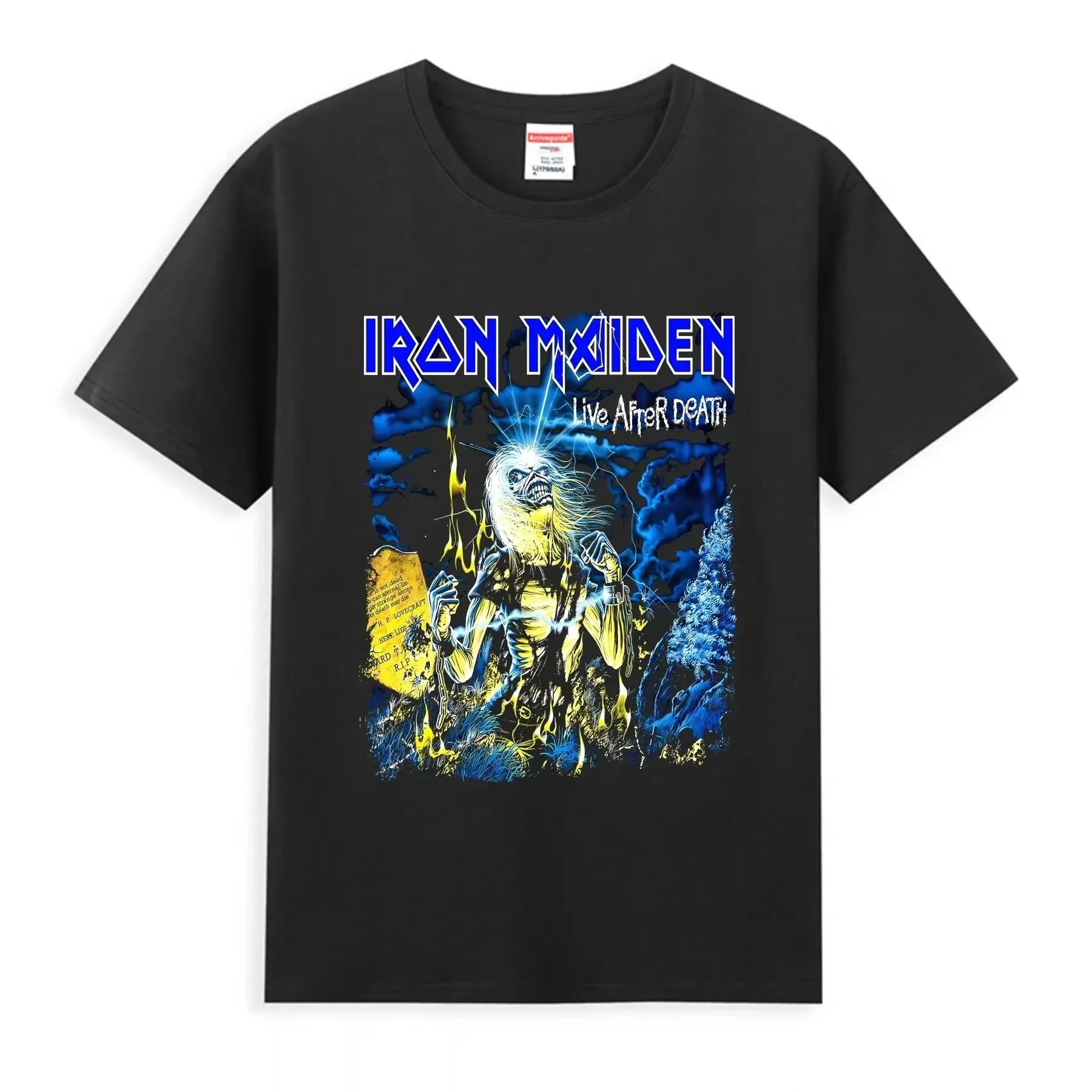 Hip Hop T-shirt Men's Short Sleeves Iron Band Casual Head T-shirt Graphic Oversized Sports Top Maiden Comfortable Streetwear Tee 4