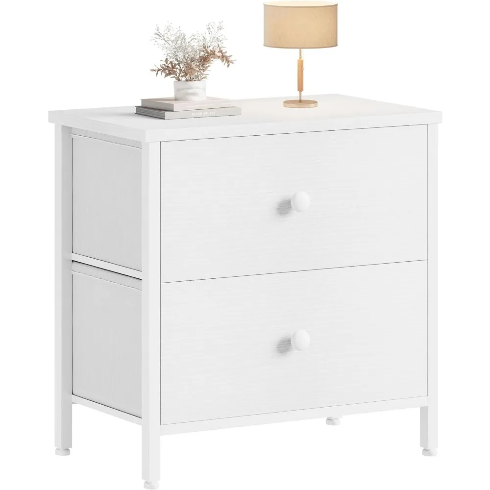 Nightstand Drawer for Bedroom,Small Night Stand with Fabric Drawers End Table Modern