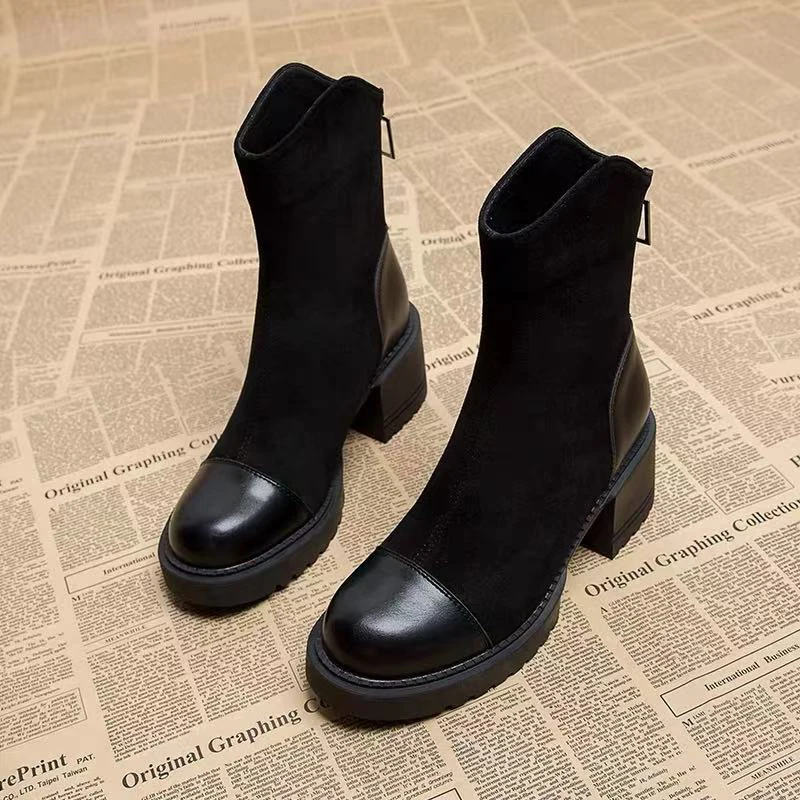 High Heels Women Ankle Boots Chunky Fashion Dress Shoes Designer Pumps Winter Boots 2025 New Goth Luxury Botines Para Mujeres