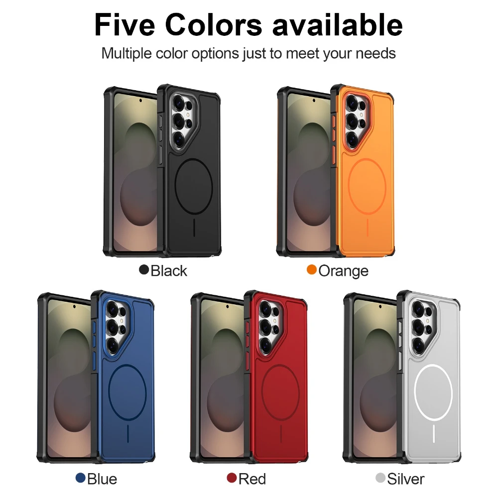 Magnetic Charging Solid Color Phone Case with Enhanced Protection