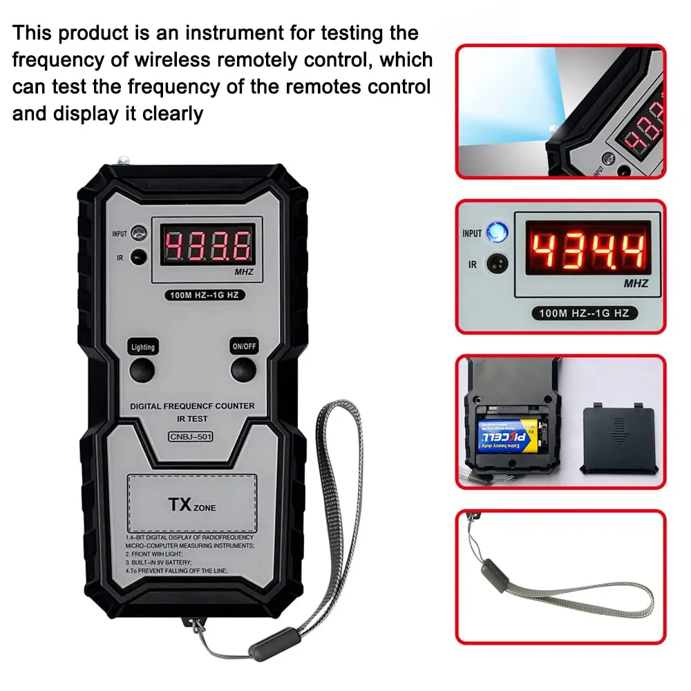 Frequency Tester Car Key 10-1000MHZ, PL001 Door TV RF IR Remote Control Tester D
