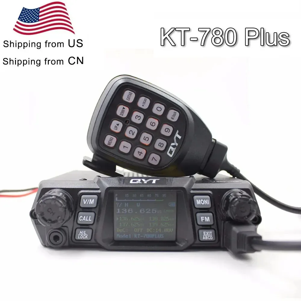 QYT KT-780PLUS Mobile Radio VHF 136-174MHz or UHF 400-480MHz 100W /75W Walkie Talkie KT780PLUS Transceiver