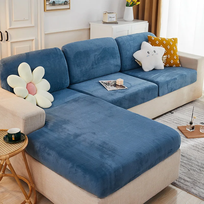 

Sofa Cushion Cover Solid Jacquard Elastic Sofa Cover Super Soft Plush fabric Anti-dust Couch Slipcover Stretch Armchair Covers