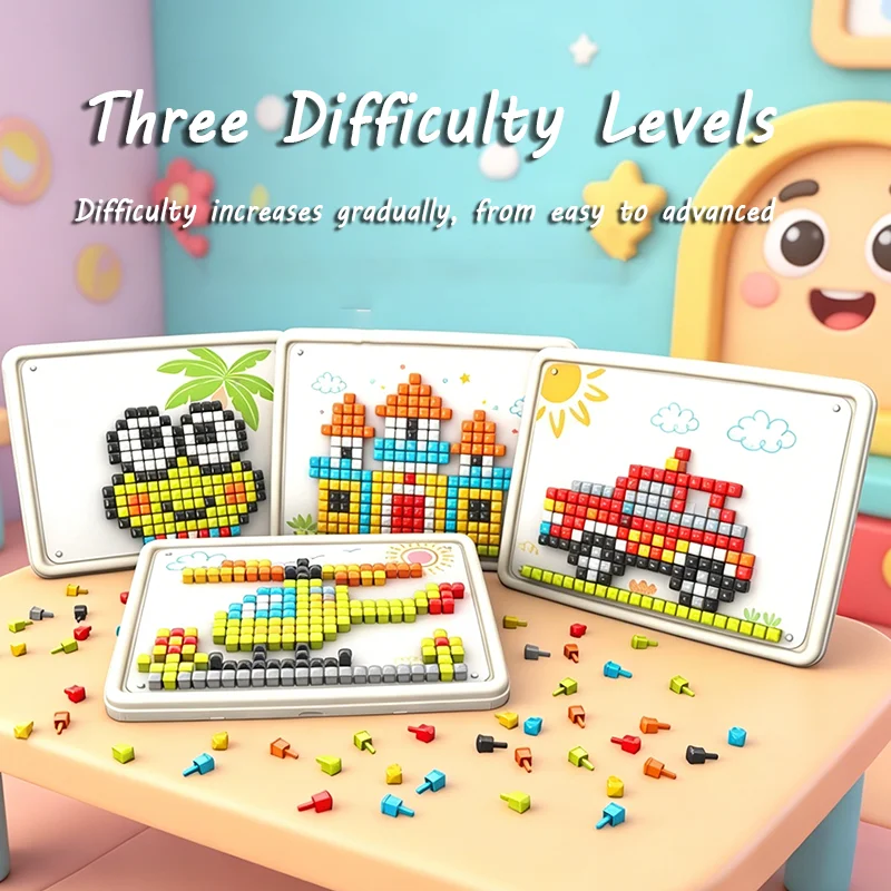 Kid Mushroom Nail Puzzle Creative Activity Toy Montessori Concentration Trainting Fine Motor Skills Development Intelligent Game