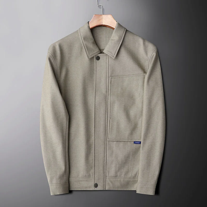 

Европейское высококачественное Простое Шерстяное Пальто для отдыха, мужская осенне-зимняя новая деловая облегающая куртка, искусственный толстый стиль