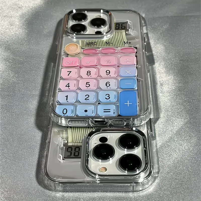 Space Neon Calculator Pattern Shockproof Soft Phone Case