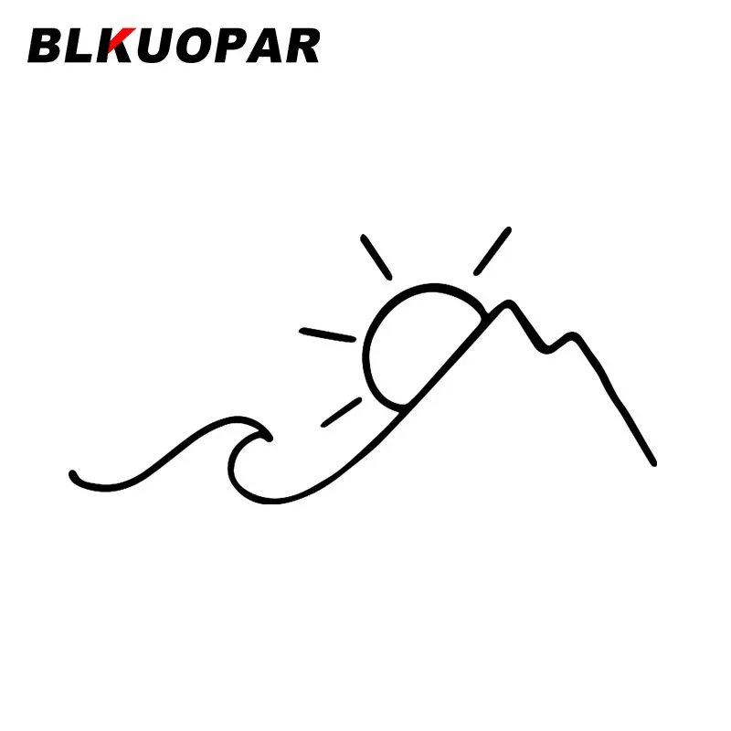 

Наклейки на автомобиль с изображением гор заката BLKUOPAR, устойчивые к царапинам наклейки, забавный креативный фургон, холодильник, товары для украшения автомобиля